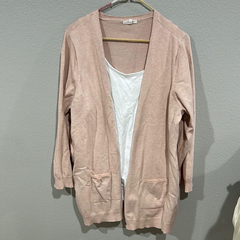 Maurices Light Pink Open Front Cardigan